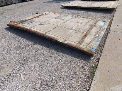 Rustic Sliding Barn Fire Door Vintage Paint Patina Metal over Wood 76"W x 11'H