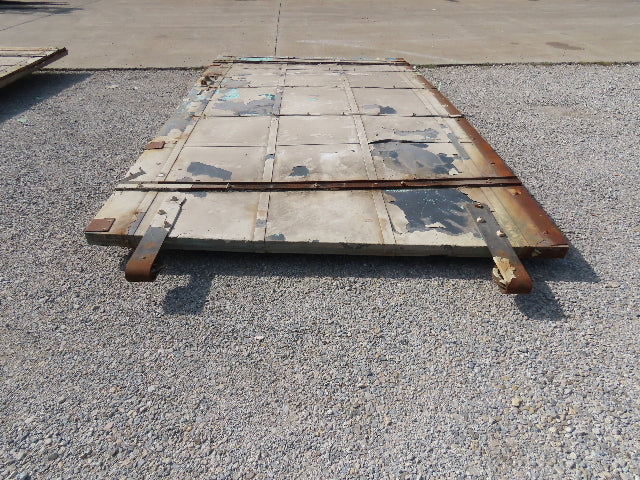 Rustic Sliding Barn Fire Door Vintage Paint Patina Metal over Wood 76"W x 11'H