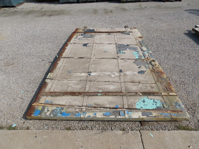 Rustic Sliding Barn Fire Door Vintage Paint Patina Metal over Wood 76"W x 11'H