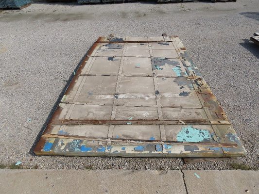 Rustic Sliding Barn Fire Door Vintage Paint Patina Metal over Wood 76"W x 11'H