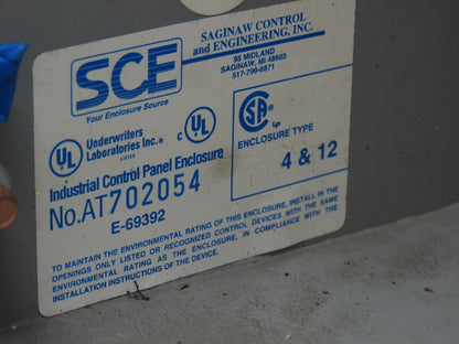 SCE E-69392 Electrical Box Enclosure 16x14x8" Wall Mount Back Plate