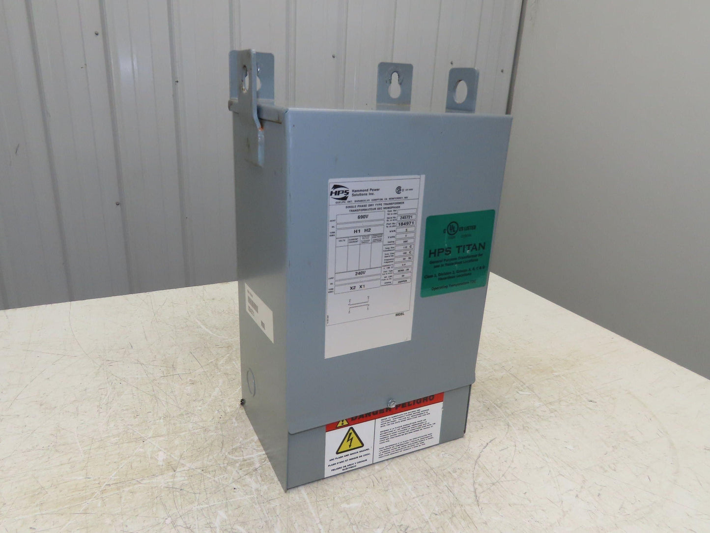 Hammond 184971 Step Down Power Transformer 5kva HV 690 LV 240 Single Phase
