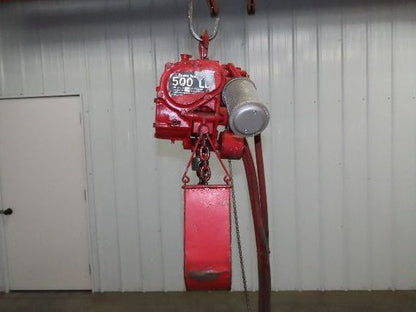 Chicago Pneumatic 1/4 Ton 500Lb Power Vane Air Chain Hoist 10' Lift w/Pendant
