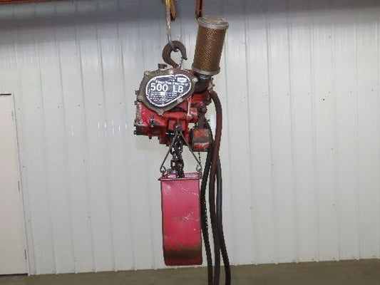 Chicago Pneumatic 1/4 Ton 500Lb Power Vane Air Chain Hoist 10' Lift w/Pendant