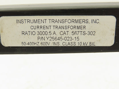 ITI 567TS-302 Full Wave Current Transformer 3000:5 Ratio 600V 25-400Hz