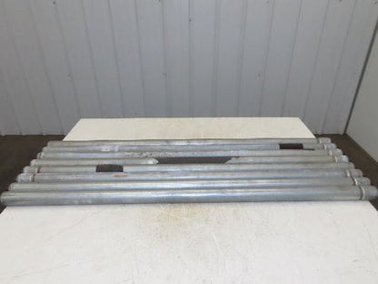 1.9" Grooved Conveyor Roller 50"BF Galvanized Steel 7/16" Hex Axle  Lot of 8
