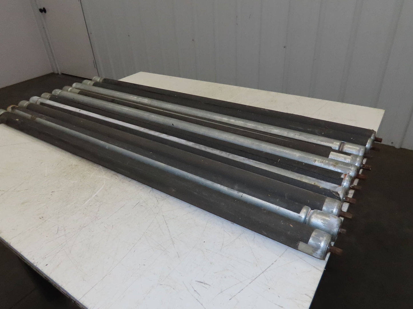 1.9" Grooved Conveyor Roller 50"BF Galvanized Steel 7/16" Hex Axle  Lot of 10