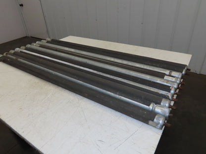 1.9" Grooved Conveyor Roller 50"BF Galvanized Steel 7/16" Hex Axle  Lot of 10