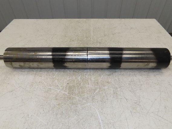 34" Belt Conveyor Crowned Take-Up/Tail Pulley Roller 4" Dia 30.25"L