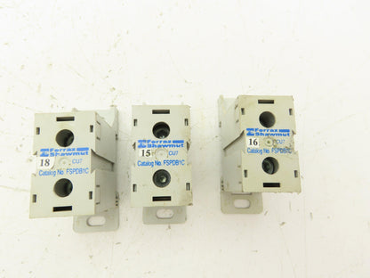 Ferraz Shawmut FSPDB1C Power Distribution Block 600V 175A Line 2/0-#14 Lot of 3