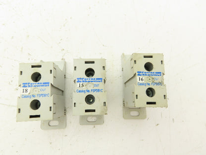 Ferraz Shawmut FSPDB1C Power Distribution Block 600V 175A Line 2/0-#14 Lot of 3