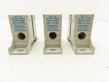 Ferraz Shawmut FSPDB1C Power Distribution Block 600V 175A Line 2/0-#14 Lot of 3