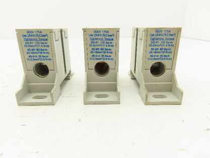 Ferraz Shawmut FSPDB1C Power Distribution Block 600V 175A Line 2/0-#14 Lot of 3