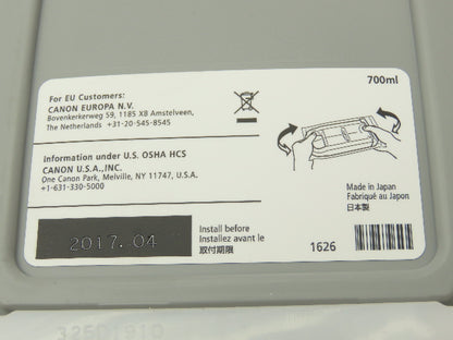 Cannon PFI-706BK Black Ink Tank Cartridge Lucia BK EXP 2017