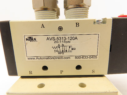 Nitra AVS-5313-120A Solenoid Valve 2-Station Manifold 110V 3/8" NPT
