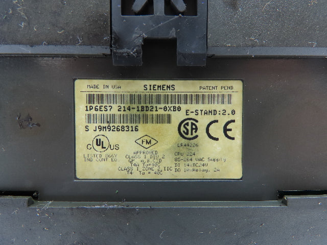 Siemens 1P6ES7 214-1BD21-0XB0 Simatic S7-200 PLC CPU Relay Power Supply Module