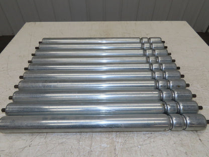 1.9" Conveyor Roller 24"BF Double Groove O-Ring Galvanized Steel  Lot of 10