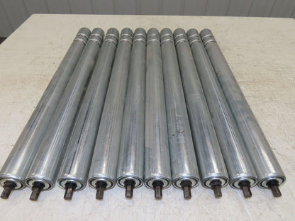 1.9" Conveyor Roller 24"BF Double Groove O-Ring Galvanized Steel  Lot of 10
