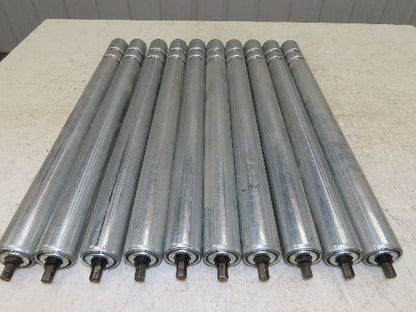 1.9" Conveyor Roller 24"BF Double Groove O-Ring Galvanized Steel  Lot of 10