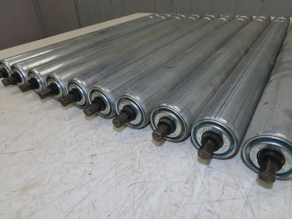 1.9" Conveyor Roller 24"BF Double Groove O-Ring Galvanized Steel  Lot of 10