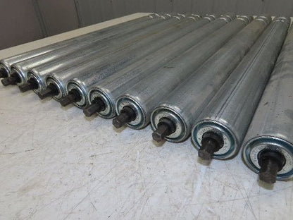 1.9" Conveyor Roller 24"BF Double Groove O-Ring Galvanized Steel  Lot of 10