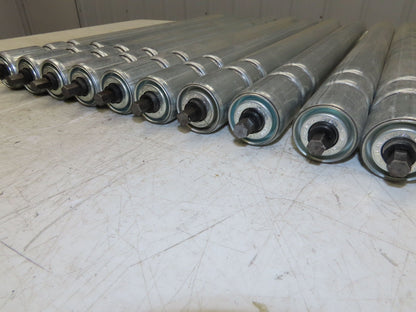 1.9" Conveyor Roller 24"BF Double Groove O-Ring Galvanized Steel  Lot of 10