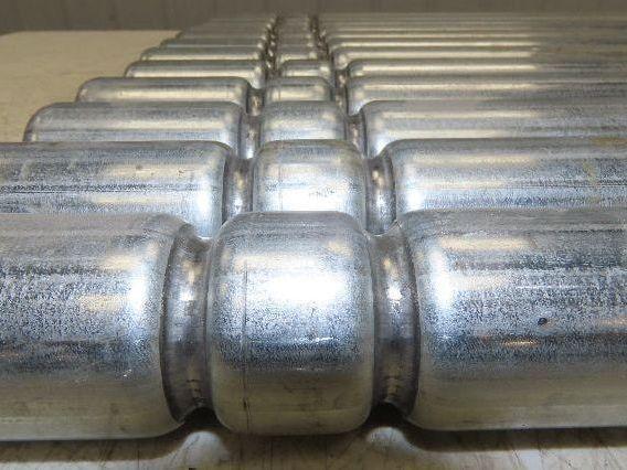 1.9" Conveyor Roller 24"BF Double Groove O-Ring Galvanized Steel  Lot of 12