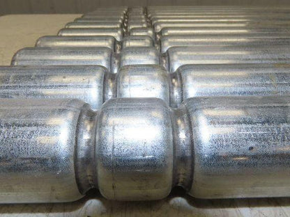 1.9" Conveyor Roller 24"BF Double Groove O-Ring Galvanized Steel  Lot of 12