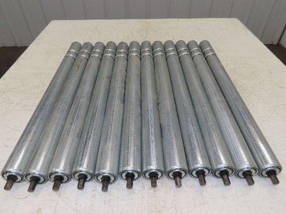 1.9" Conveyor Roller 24"BF Double Groove O-Ring Galvanized Steel  Lot of 12