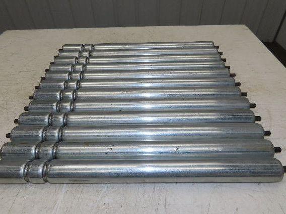 1.9" Conveyor Roller 24"BF Double Groove O-Ring Galvanized Steel  Lot of 12
