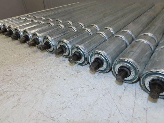 1.9" Conveyor Roller 24"BF Double Groove O-Ring Galvanized Steel  Lot of 12