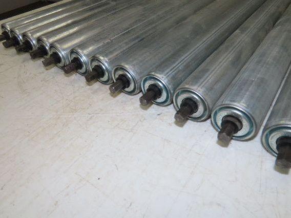 1.9" Conveyor Roller 24"BF Double Groove O-Ring Galvanized Steel  Lot of 12
