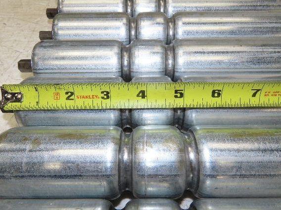1.9" Conveyor Roller 24"BF Double Groove O-Ring Galvanized Steel  Lot of 12