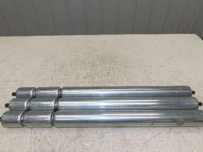 1.9" Conveyor Roller 24"BF Double Groove O-Ring Galvanized Steel  Lot of 3