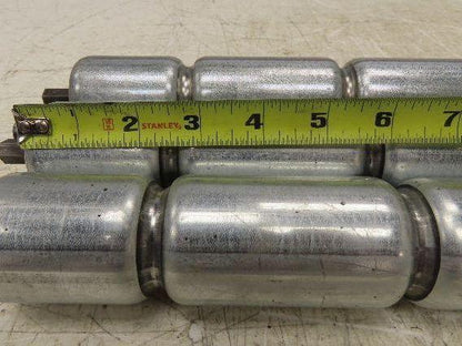 1.9" Conveyor Roller 24"BF Double Groove O-Ring Galvanized Steel  Lot of 3