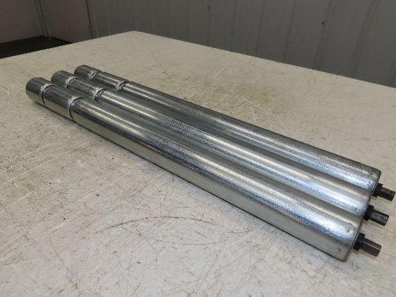 1.9" Conveyor Roller 24"BF Double Groove O-Ring Galvanized Steel  Lot of 3