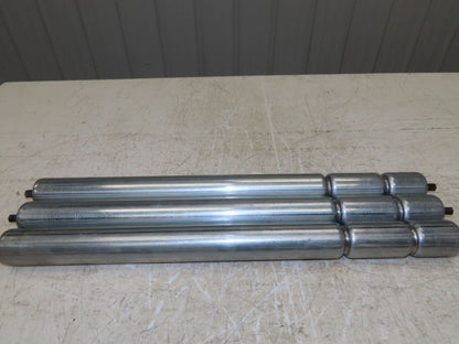 1.9" Conveyor Roller 24"BF Double Groove O-Ring Galvanized Steel  Lot of 3