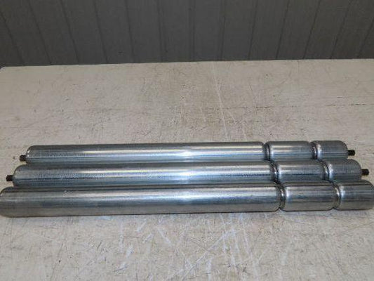 1.9" Conveyor Roller 24"BF Double Groove O-Ring Galvanized Steel  Lot of 3