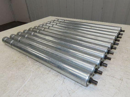 1.9" Conveyor Roller 24"BF Double Groove O-Ring Galvanized Steel  Lot of 11