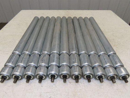 1.9" Conveyor Roller 24"BF Double Groove O-Ring Galvanized Steel  Lot of 11