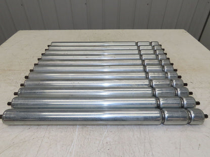 1.9" Conveyor Roller 24"BF Double Groove O-Ring Galvanized Steel  Lot of 11