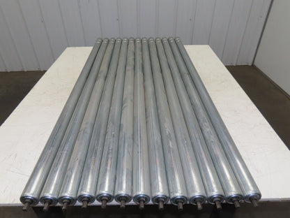 1.9" Conveyor Roller 52"BF Double Groove O-Ring Galvanized Steel  Lot of 13