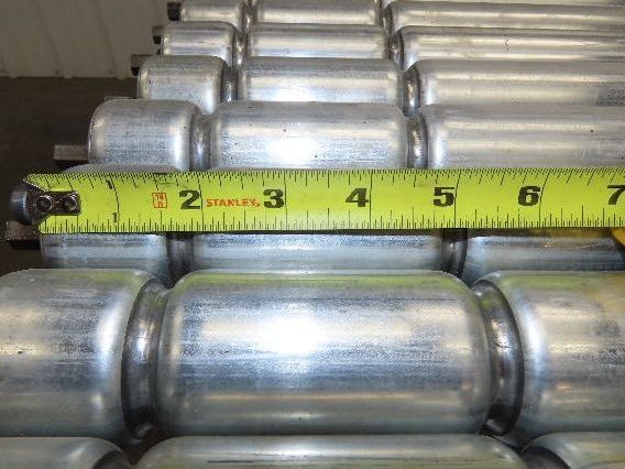 1.9" Conveyor Roller 52"BF Double Groove O-Ring Galvanized Steel  Lot of 9