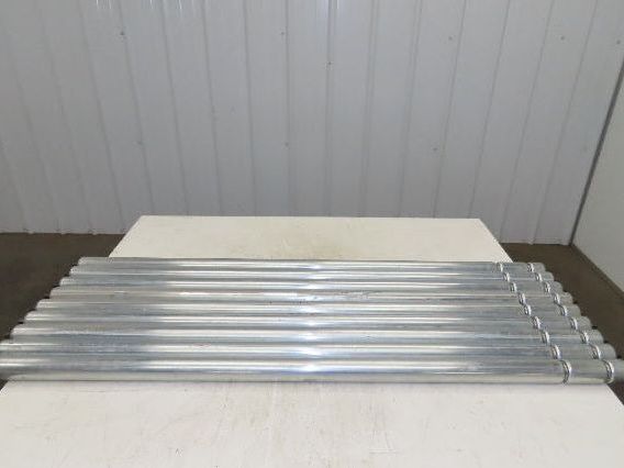 1.9" Conveyor Roller 52"BF Double Groove O-Ring Galvanized Steel  Lot of 9