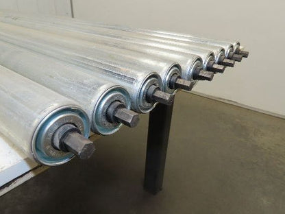 1.9" Conveyor Roller 52"BF Double Groove O-Ring Galvanized Steel  Lot of 9