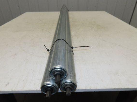 1.9" Conveyor Roller 50"BF Double Groove O-Ring Galvanized Steel  Lot of 3