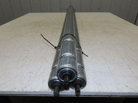 1.9" Conveyor Roller 50"BF Double Groove O-Ring Galvanized Steel  Lot of 3