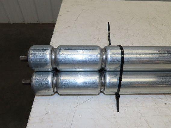 1.9" Conveyor Roller 50"BF Double Groove O-Ring Galvanized Steel  Lot of 3