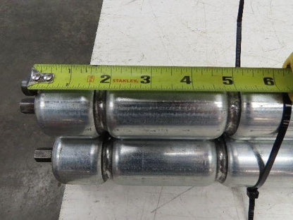1.9" Conveyor Roller 50"BF Double Groove O-Ring Galvanized Steel  Lot of 3