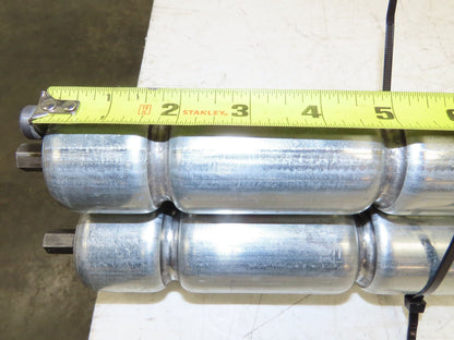 1.9" Conveyor Roller 50"BF Double Groove O-Ring Galvanized Steel  Lot of 3